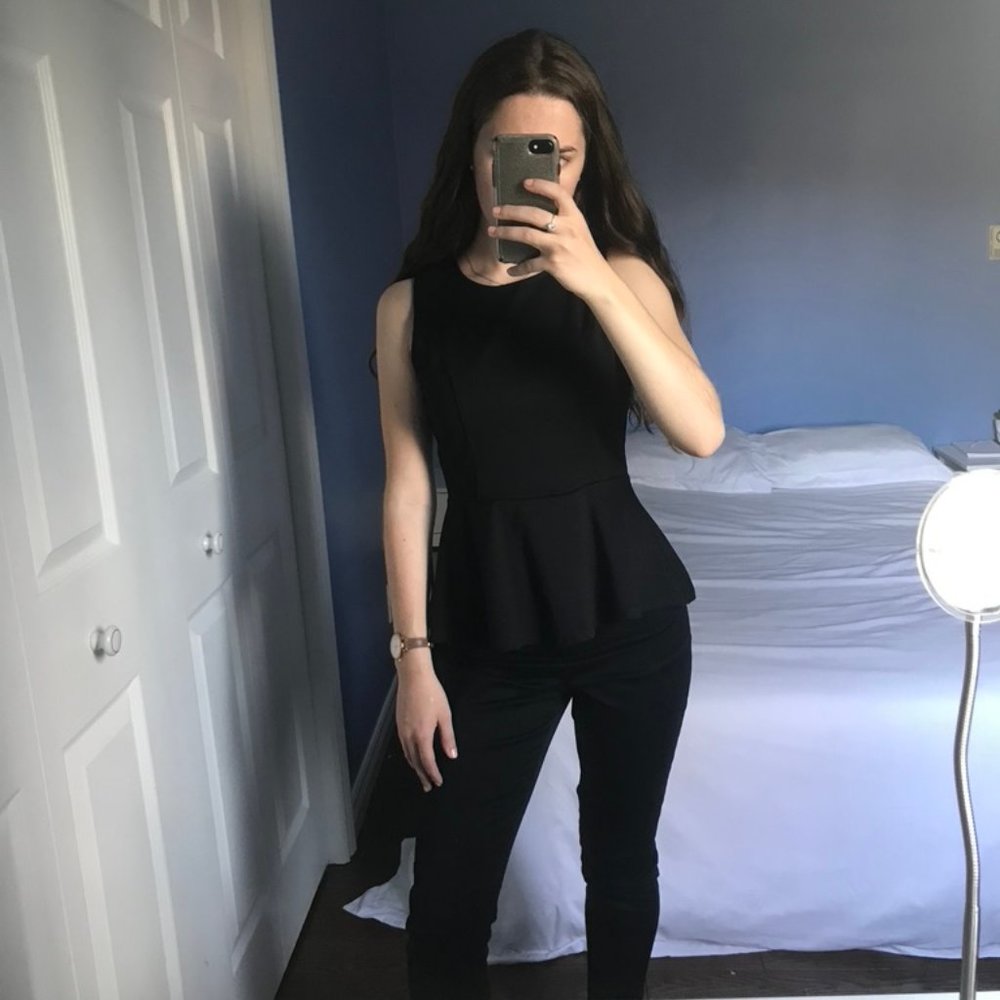 Black sleeveless top